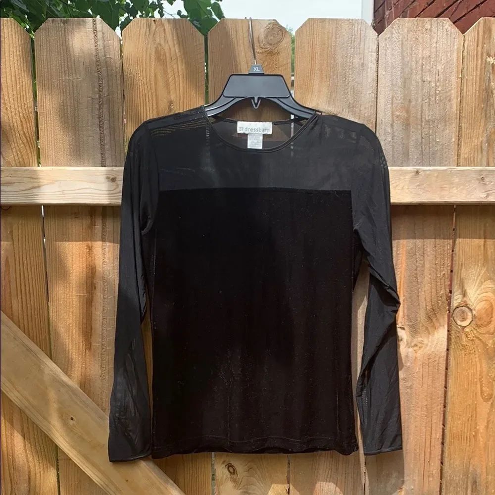 Dressbarn Sheer Black Top